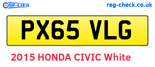 PX65VLG are the vehicle registration plates.