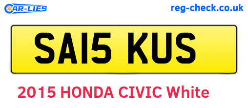 SA15KUS are the vehicle registration plates.