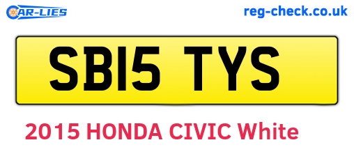 SB15TYS are the vehicle registration plates.