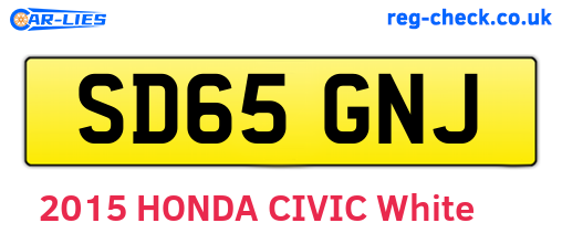 SD65GNJ are the vehicle registration plates.
