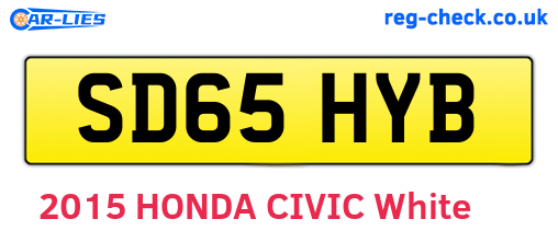 SD65HYB are the vehicle registration plates.