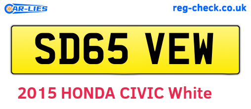 SD65VEW are the vehicle registration plates.