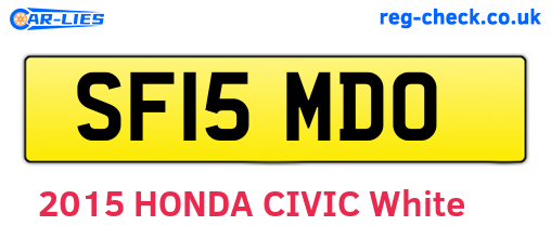 SF15MDO are the vehicle registration plates.