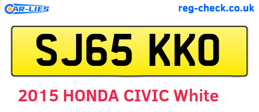 SJ65KKO are the vehicle registration plates.
