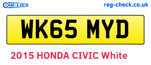 WK65MYD are the vehicle registration plates.