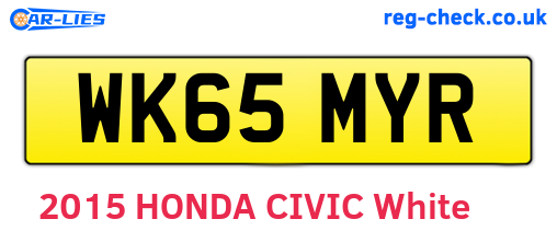 WK65MYR are the vehicle registration plates.