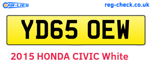 YD65OEW are the vehicle registration plates.