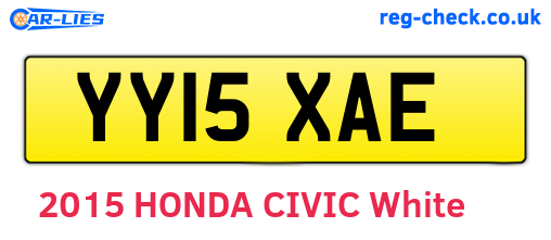 YY15XAE are the vehicle registration plates.