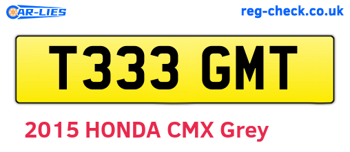 T333GMT are the vehicle registration plates.