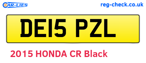 DE15PZL are the vehicle registration plates.