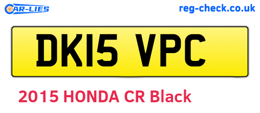 DK15VPC are the vehicle registration plates.