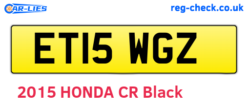 ET15WGZ are the vehicle registration plates.