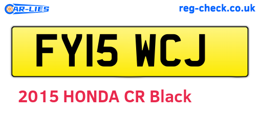 FY15WCJ are the vehicle registration plates.
