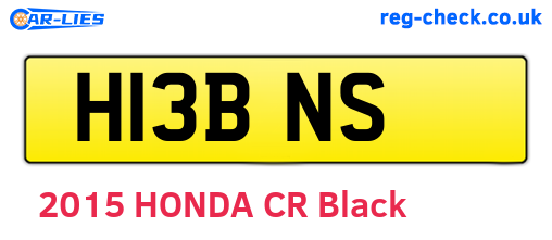 H13BNS are the vehicle registration plates.