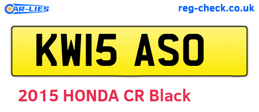 KW15ASO are the vehicle registration plates.