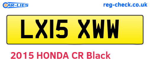 LX15XWW are the vehicle registration plates.