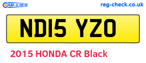 ND15YZO are the vehicle registration plates.