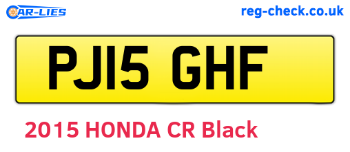 PJ15GHF are the vehicle registration plates.
