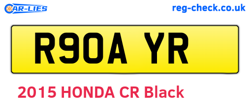 R90AYR are the vehicle registration plates.