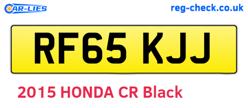 RF65KJJ are the vehicle registration plates.