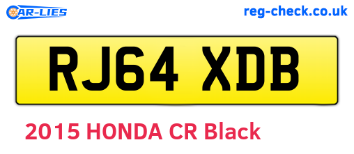 RJ64XDB are the vehicle registration plates.