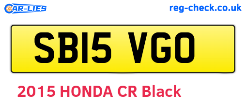 SB15VGO are the vehicle registration plates.
