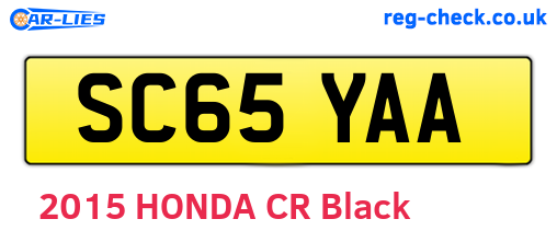 SC65YAA are the vehicle registration plates.