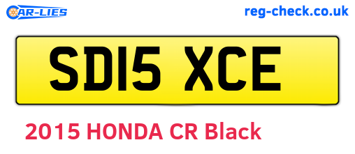 SD15XCE are the vehicle registration plates.