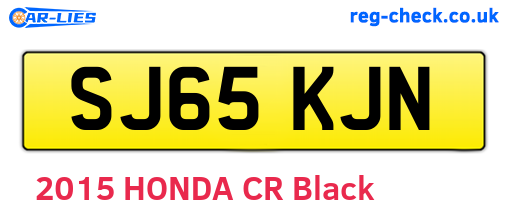 SJ65KJN are the vehicle registration plates.