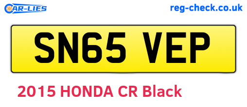 SN65VEP are the vehicle registration plates.