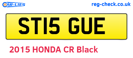 ST15GUE are the vehicle registration plates.