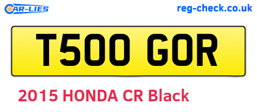 T500GOR are the vehicle registration plates.