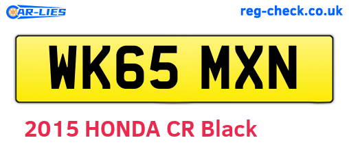 WK65MXN are the vehicle registration plates.