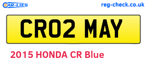 CR02MAY are the vehicle registration plates.