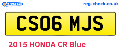 CS06MJS are the vehicle registration plates.