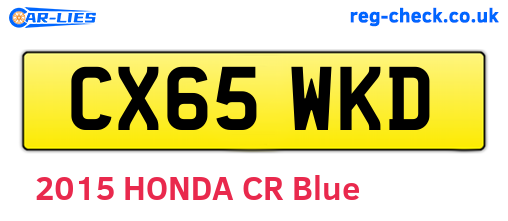 CX65WKD are the vehicle registration plates.