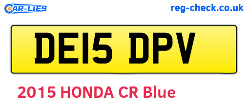 DE15DPV are the vehicle registration plates.