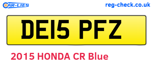 DE15PFZ are the vehicle registration plates.