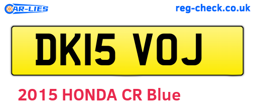 DK15VOJ are the vehicle registration plates.