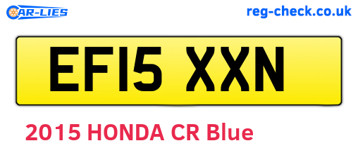 EF15XXN are the vehicle registration plates.