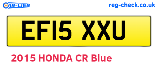 EF15XXU are the vehicle registration plates.