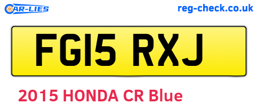 FG15RXJ are the vehicle registration plates.
