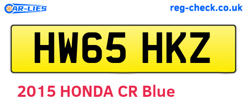 HW65HKZ are the vehicle registration plates.