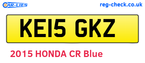 KE15GKZ are the vehicle registration plates.