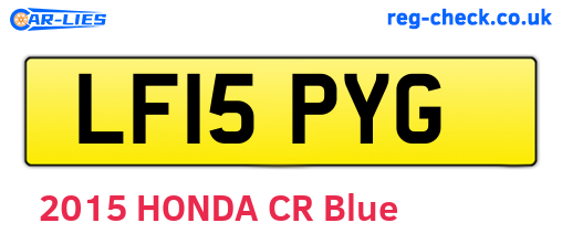 LF15PYG are the vehicle registration plates.