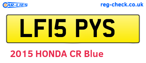 LF15PYS are the vehicle registration plates.