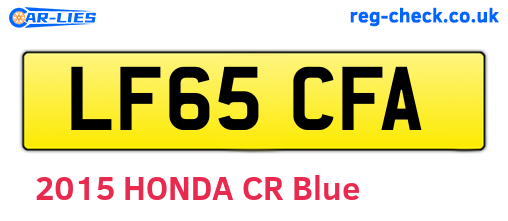 LF65CFA are the vehicle registration plates.