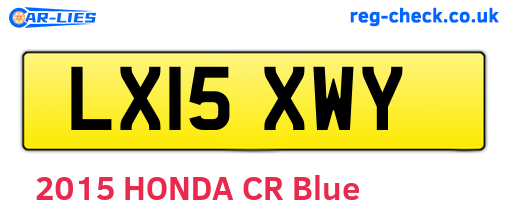 LX15XWY are the vehicle registration plates.