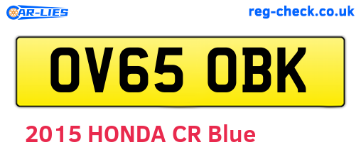 OV65OBK are the vehicle registration plates.