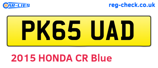 PK65UAD are the vehicle registration plates.